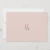 Elegante Blush-Blumen-Monogramm-Hochzeit Save The Date (Rückseite)