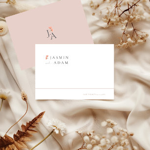 Elegante Blush-Blumen-Monogramm-Hochzeit Save The Date