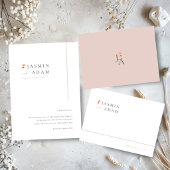 Elegante Blush-Blumen-Monogramm-Hochzeit Save The Date