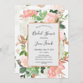 Elegante Blush Blumendusche Einladung (Vorne/Hinten)