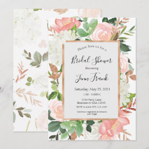 Elegante Blush Blumendusche Einladung
