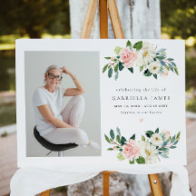 Elegante Blush Blumenfeier zum Leben Beerdigung