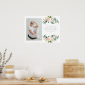 Elegante Blush Blumenfeier zum Leben Beerdigung Poster (Küche)