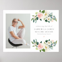 Elegante Blush Blumenfeier zum Leben Beerdigung