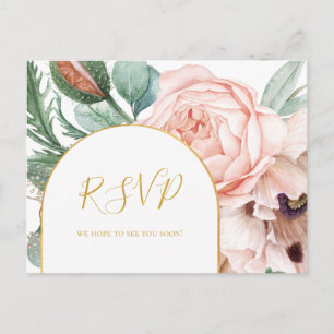 Elegante Blush Blumengarten Auswahl RSVP Karte