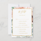 Elegante Blush Blumengarten Auswahl RSVP Karte (Vorderseite)
