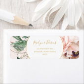 Elegante Blush Blumengarten Pastel Rücksendeadress (Insitu)