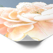 Elegante Blush Blush Gold Peach Floral Wedding Poster (Ecke)