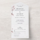 Elegante Blush Botanical All in One Wedite Einladu Einladung (Innen Boden)