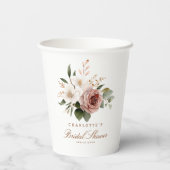 Elegante Blush Brautparty Paper Cups Pappbecher (Rückseite)
