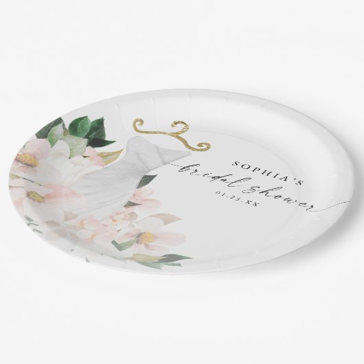 Elegante Blush Brautparty Paper Teller (Schrägansicht)