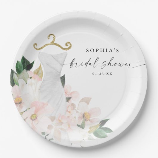 Elegante Blush Brautparty Paper Teller (Vorderseite)