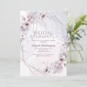 Elegante Blush Bridal Dusche Einladung (Stehend Vorderseite)