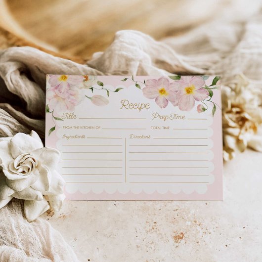 Elegante Blush Bridal Rezept Karte