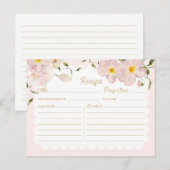 Elegante Blush Bridal Rezept Karte (Vorne/Hinten)