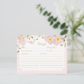 Elegante Blush Bridal Rezept Karte (Stehend Vorderseite)