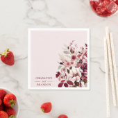 Elegante Blush Burgund Bloral Wedding Serviette (Beispiel)