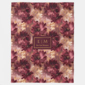 Elegante Blush Burgundy Gold Aquarell Gemütliches  Fleecedecke (Vorderseite)