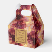 Elegante Blush Burgundy Gold Boho Gastgeschenk Hoc Geschenkschachtel (Rückseite)