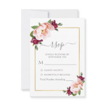 Elegante Blush Burgundy Gold Floral Wedding