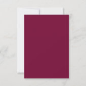 Elegante Blush Burgundy Gold Floral Wedding RSVP Karte (Rückseite)