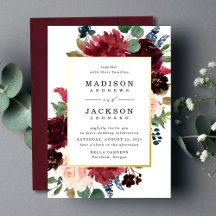Elegante Blush Burgundy Navy Floral Wedding