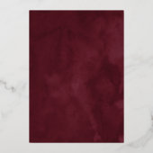 Elegante Blush Burgundy Navy Floral Wedding Folieneinladung (Rückseite)