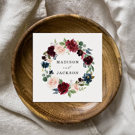 Elegante Blush Burgundy und blumenreiche Hochzeit  Serviette