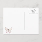 Elegante Blush Butterfly Geburtstagskarte Postkarte (Rückseite)