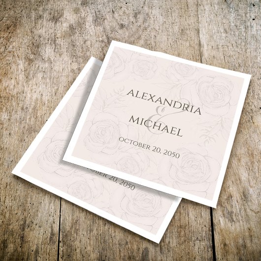 Elegante Blush Calligraphy Script Ampersand Serviette