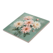 Elegante Blush-Chrysanthemen-Kunst Fliese (Seite)