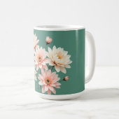 Elegante Blush-Chrysanthemen-Kunst Kaffeetasse (VorderseiteRechts)
