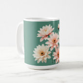 Elegante Blush-Chrysanthemen-Kunst Kaffeetasse (Vorderseite Links)