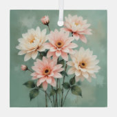 Elegante Blush-Chrysanthemen-Kunst Ornament Aus Glas (Rückseite)