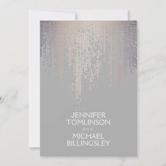 Elegante Blush Confetti Punkte auf leicht grau Einladung (Vorderseite)