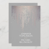 Elegante Blush Confetti Punkte auf leicht grau Einladung (Vorne/Hinten)