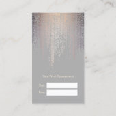 Elegante Blush Confetti Rain Gray Verabredungskart Terminkarte (Rückseite)