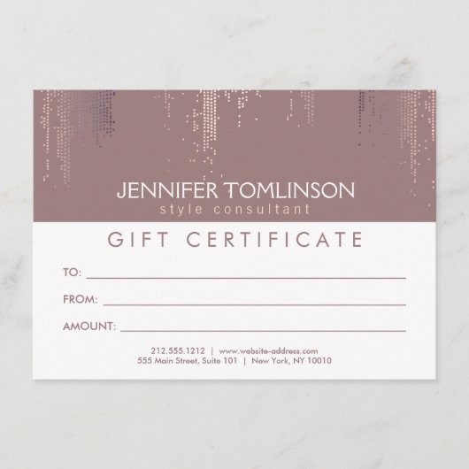 Elegante Blush Confetti Rain Muster Geschenkkarte (Vorderseite)