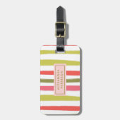 Elegante Blush Coral Olivenweg Gepäckanhänger (Vorderseite vertikal)