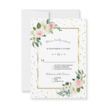 Elegante Blush Cream Blume Gold Glitzer Hochzeit