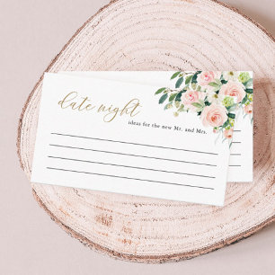 Elegante Blush Date Night Ideeneinschlusskarte Begleitkarte