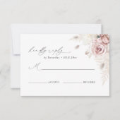 Elegante Blush Dusty Rose Bloral Wedding RSVP Card (Vorderseite)