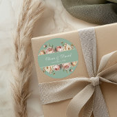 Elegante Blush Dusty Rose Peonies Pastel Sage Runder Aufkleber
