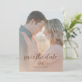 Elegante Blush Fall Bloral Wedding Save the Date Einladung (Stehend Vorderseite)