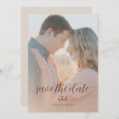 Elegante Blush Fall Bloral Wedding Save the Date Einladung (Vorne/Hinten)