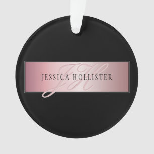 Elegante Blush Faux Roségold   Name & Initialen Ornament