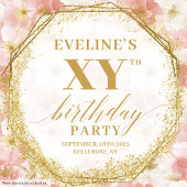 Elegante Blush Floral Geburtstagsparty Teller