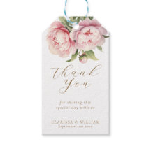 Elegante Blush Floral Gold Weiße Gastgeschenk Hoch