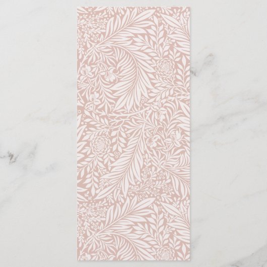 Elegante Blush Floral Menu Card Programm (Rückseite)