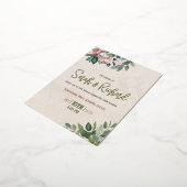 Elegante Blush Floral Monogram Wedding Folie Einladungspostkarte (Gedreht)